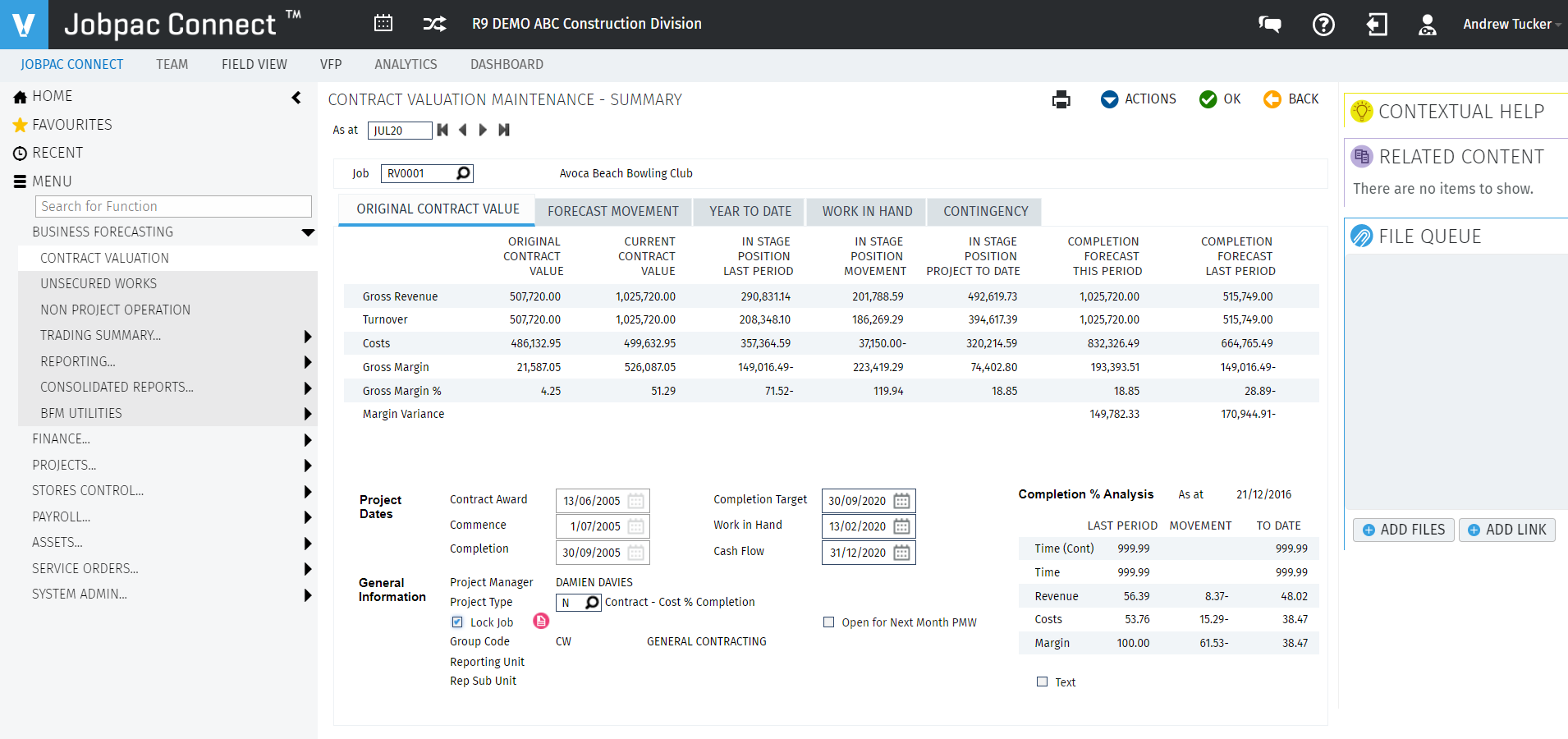 screenshot of Jobpac Connect